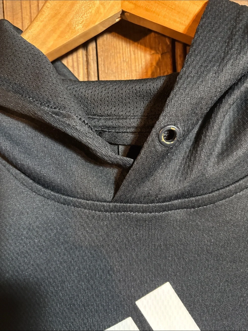 adidas Black Hoodie with White Logo